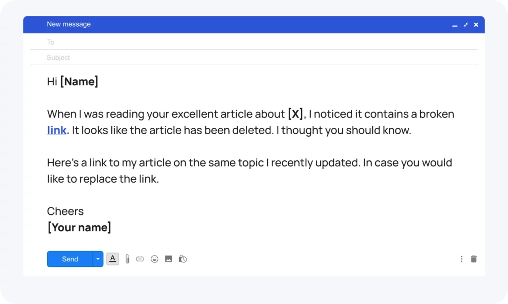 email template for broken link building outreach