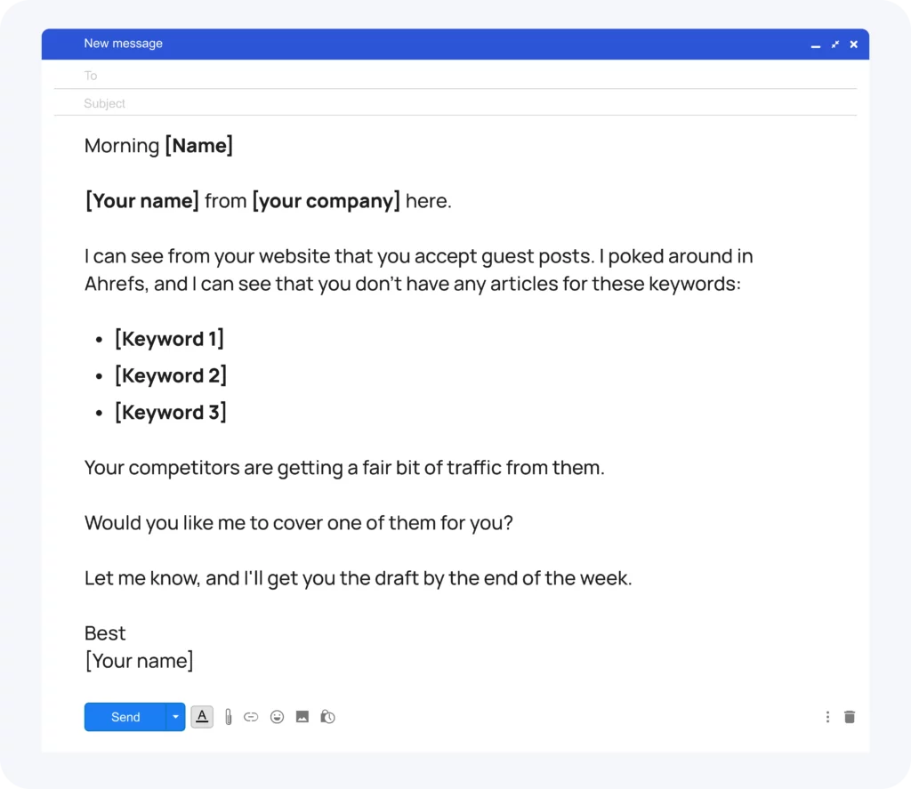 email template for guest posting outreach