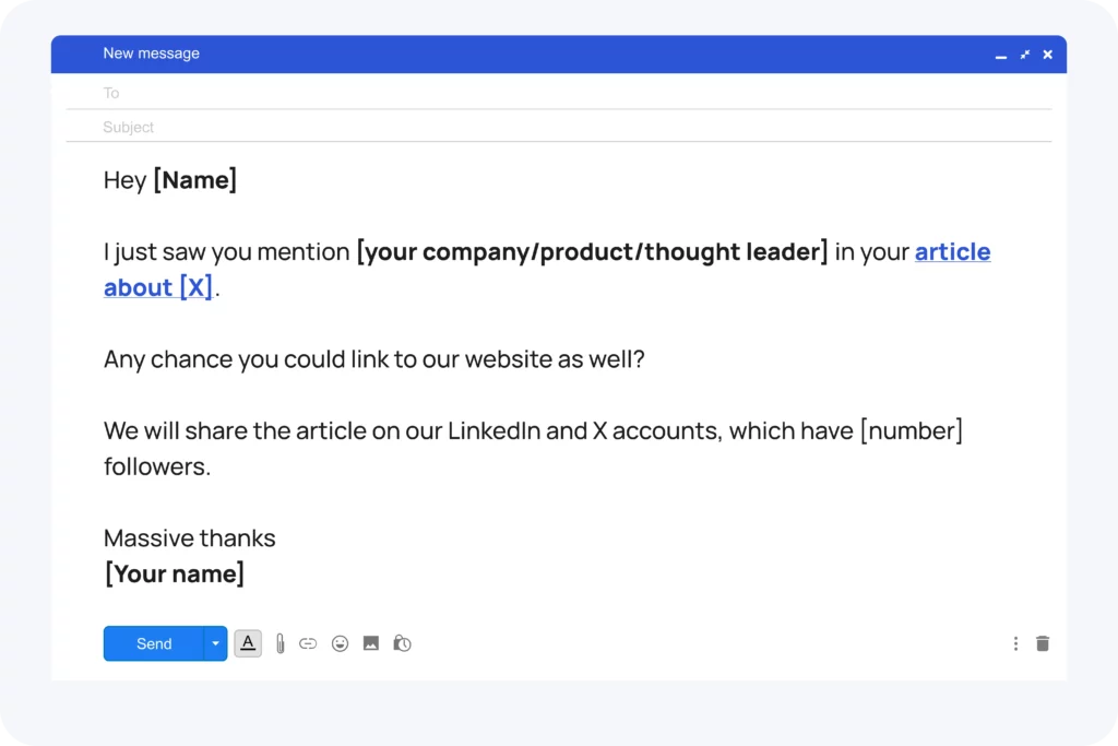 email templates for unlinked mentions outreach