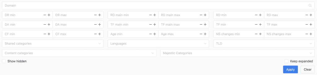 Filters acceptable on shared domain