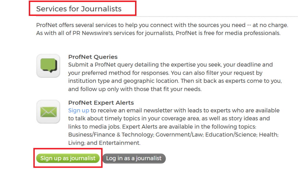 For journalists you can start submitting queries