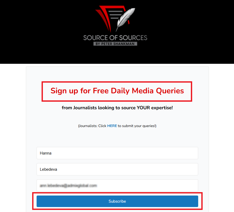 just sign up for FREE daily media queries