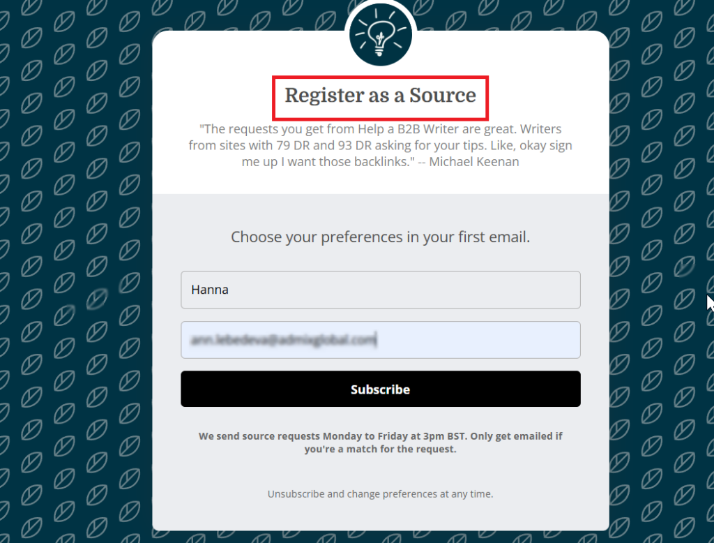 Register as a Source