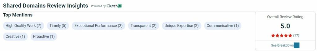 Shared Domains reviews on clutch