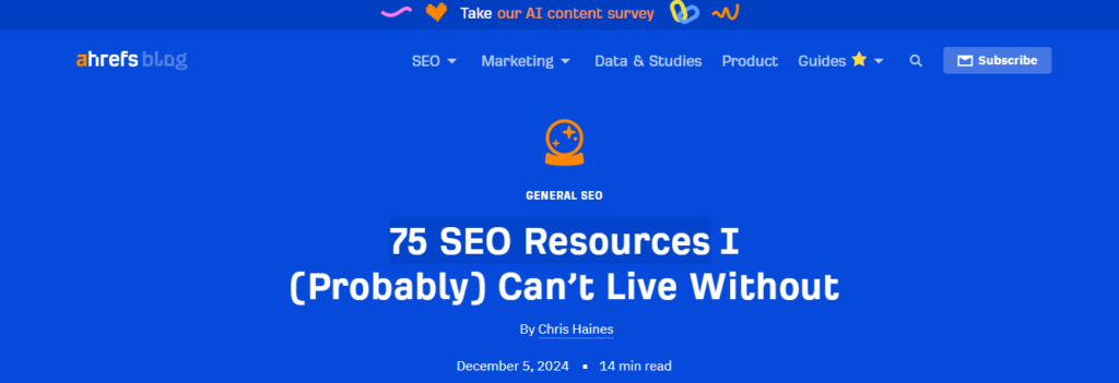 75 Best SEO Resources by Ahrefs