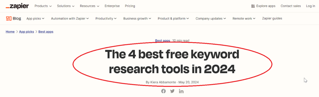 example of top listicles for tools