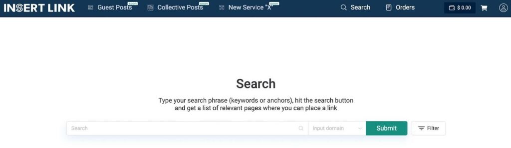 INSERT.LINK Dashboard