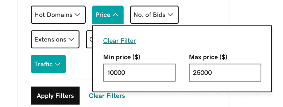 you could search only for those within the 10-25k range