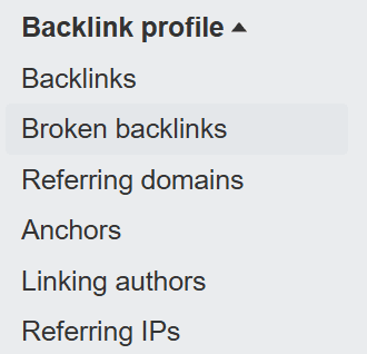 ahrefs menu