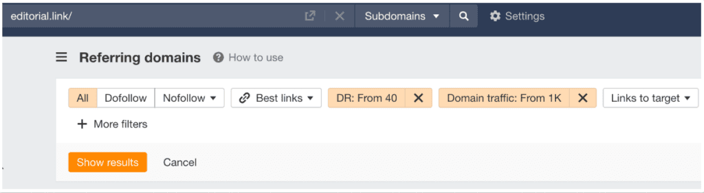 Assess referring domain authoritativeness