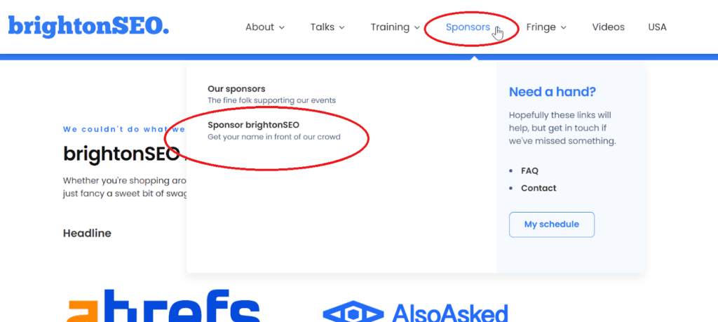 check the sponsor section to get backlinks from homepage