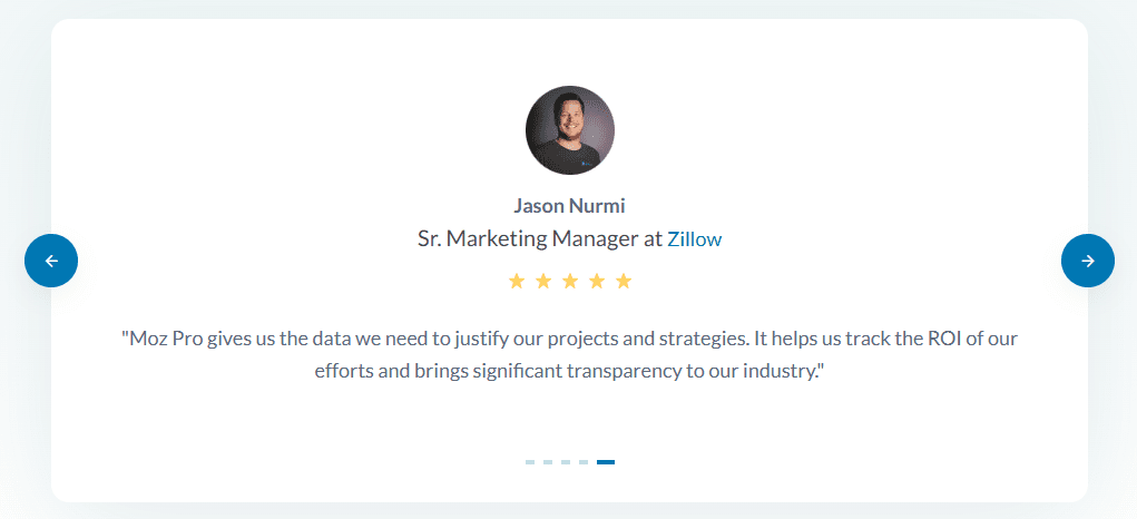example of testimonial link building