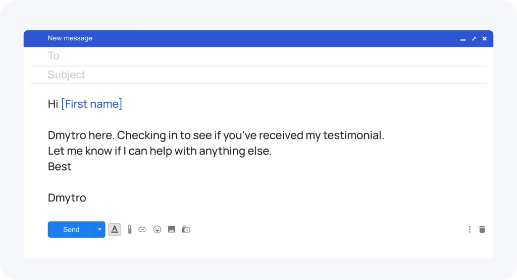 Make sure your testimonial is published