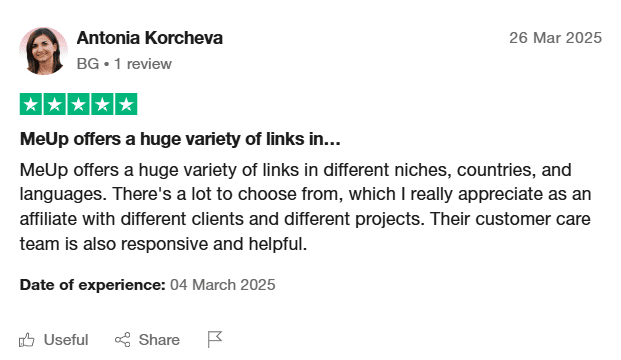 MeUp reviews on TrustPilot