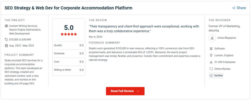 Skale reviews on Clutch