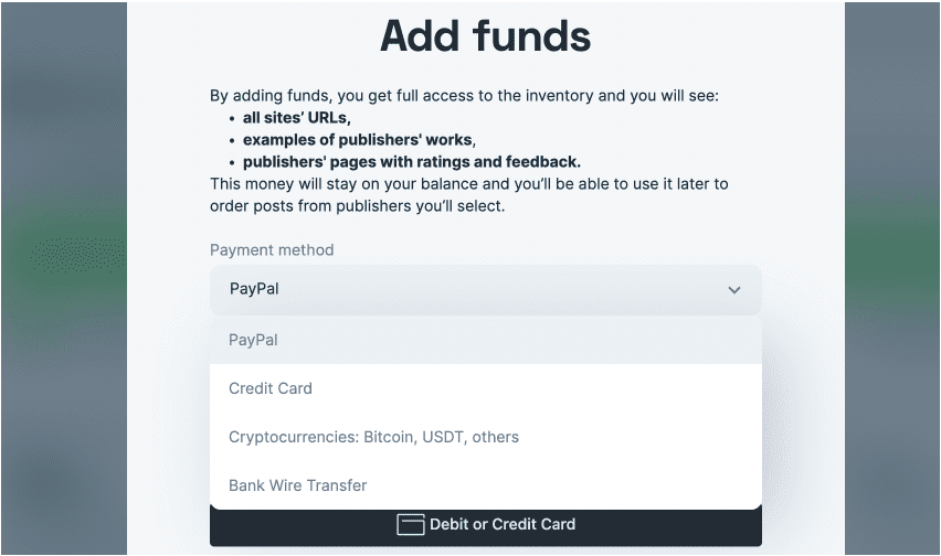 Adsy payment methods