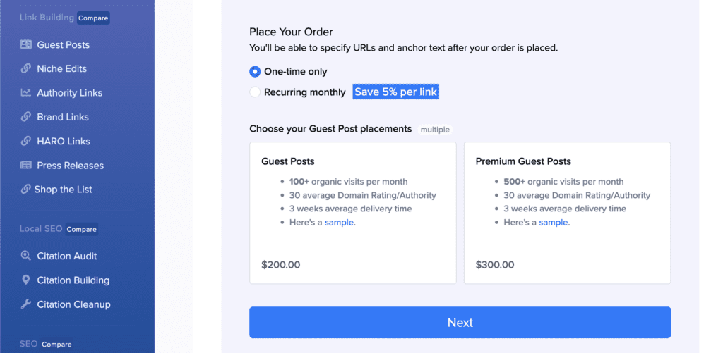 Guest posting pricing on Loganix