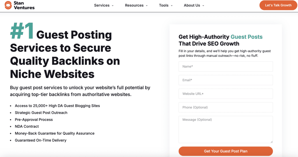Stan Ventures guest posting services