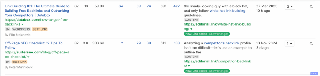 example of editorial backlinks that we build
