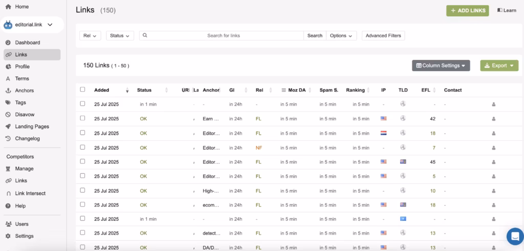 Linkody backlink monitoring tools