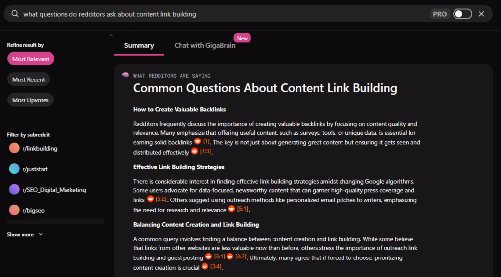 Pro Tip: Use GigaBrain, a dedicated Reddit AI search engine, to streamline your research.
