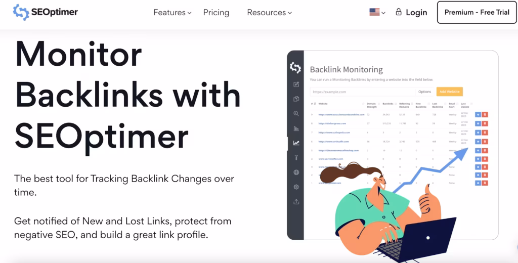 SEOptimer backlink monitoring tools