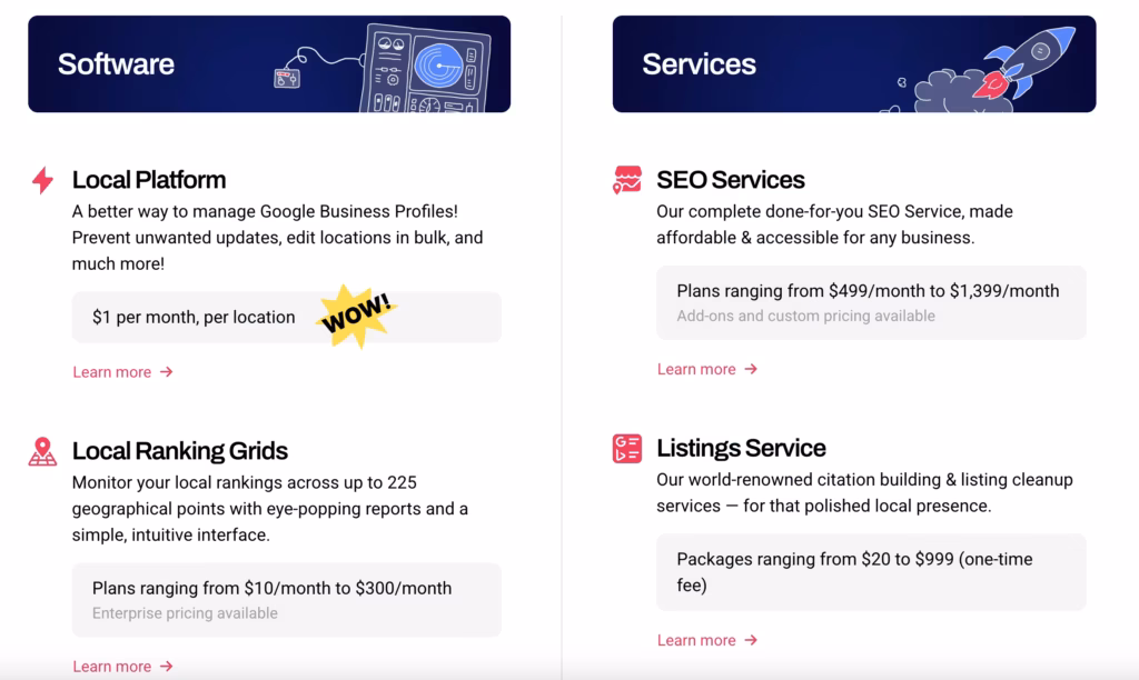 WhiteSpark pricing